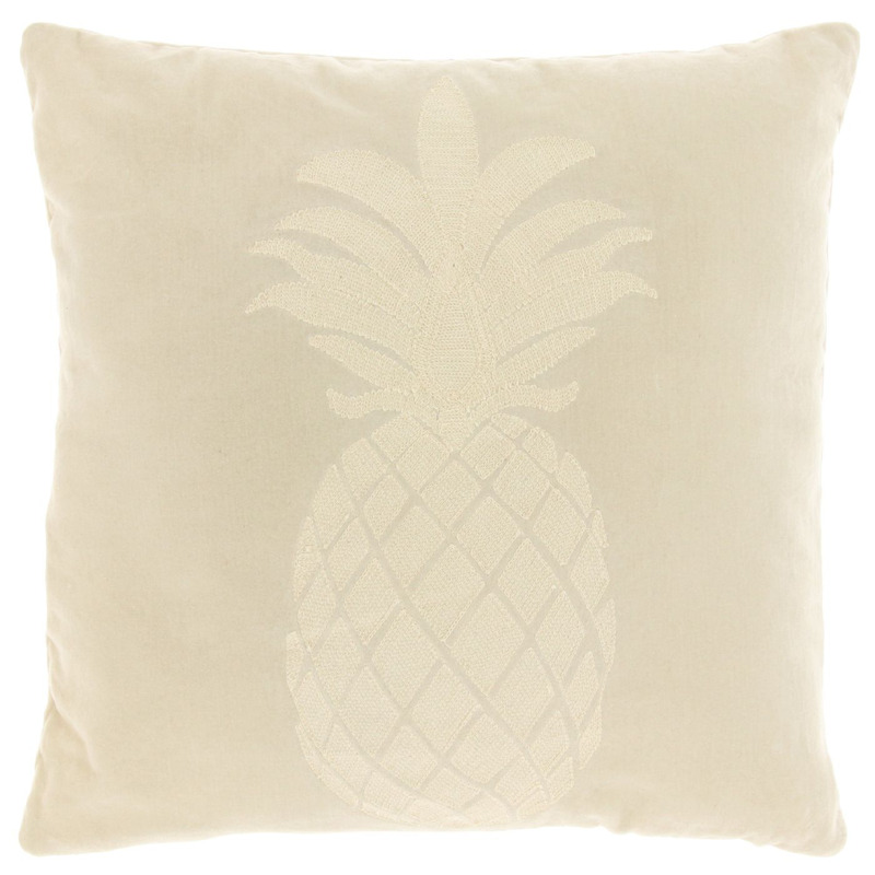 Sierkussen Gorduno ananas 45x45cm wit
