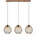 Hanglamp Maroggia bruin koper 3-lichts