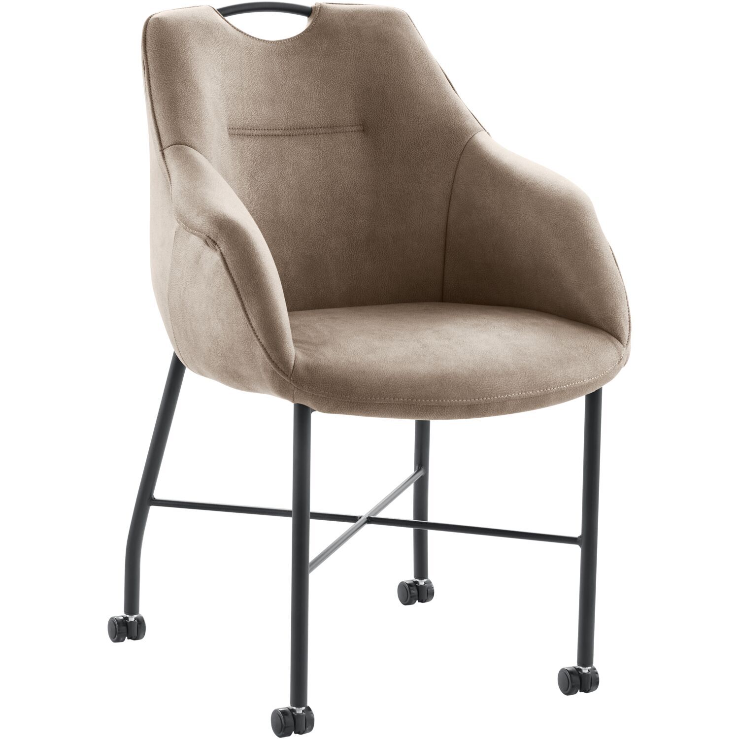 Armstoel Lucide met wieltjes taupe