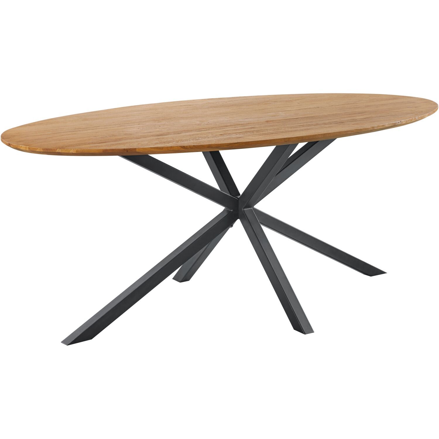 Eettafel Romaro 200x100 cm ovaal teak mix rough