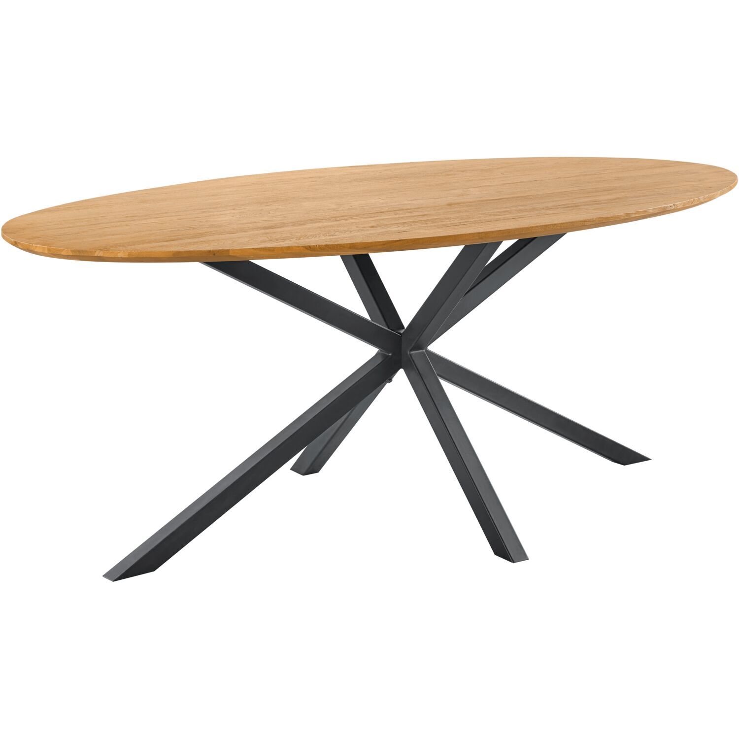 Eettafel Aska 200x100 cm ovaal teak naturel brushed