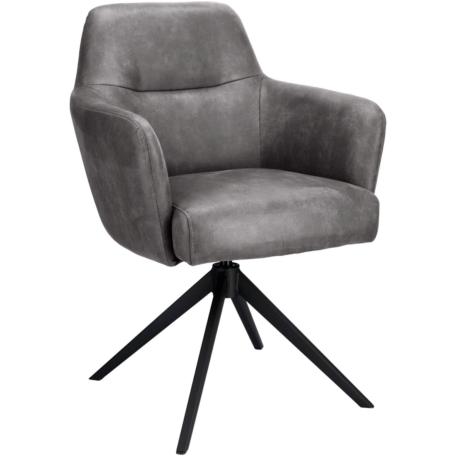 Armstoel Balestro microleder antraciet