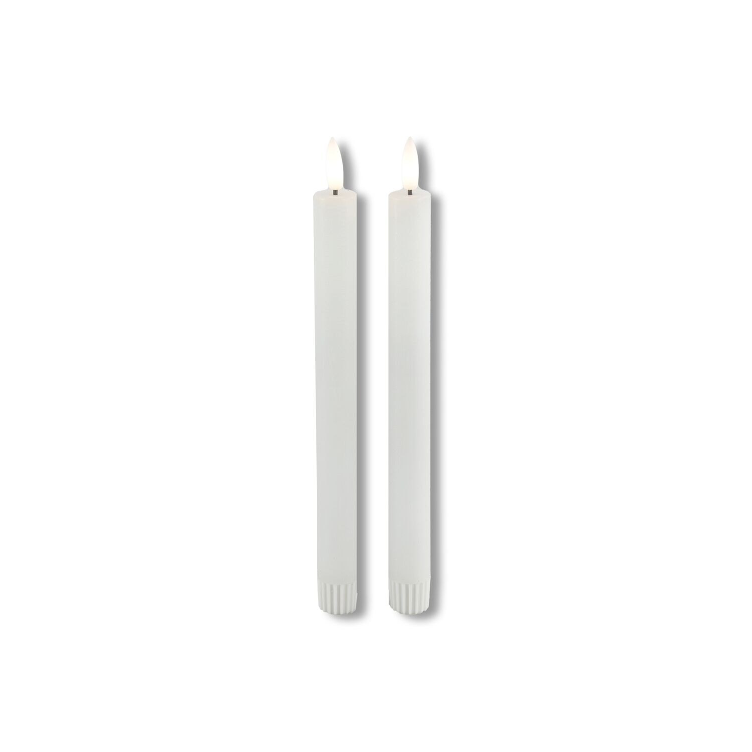 Dinerkaars Benevento Led large wit rond set van 2