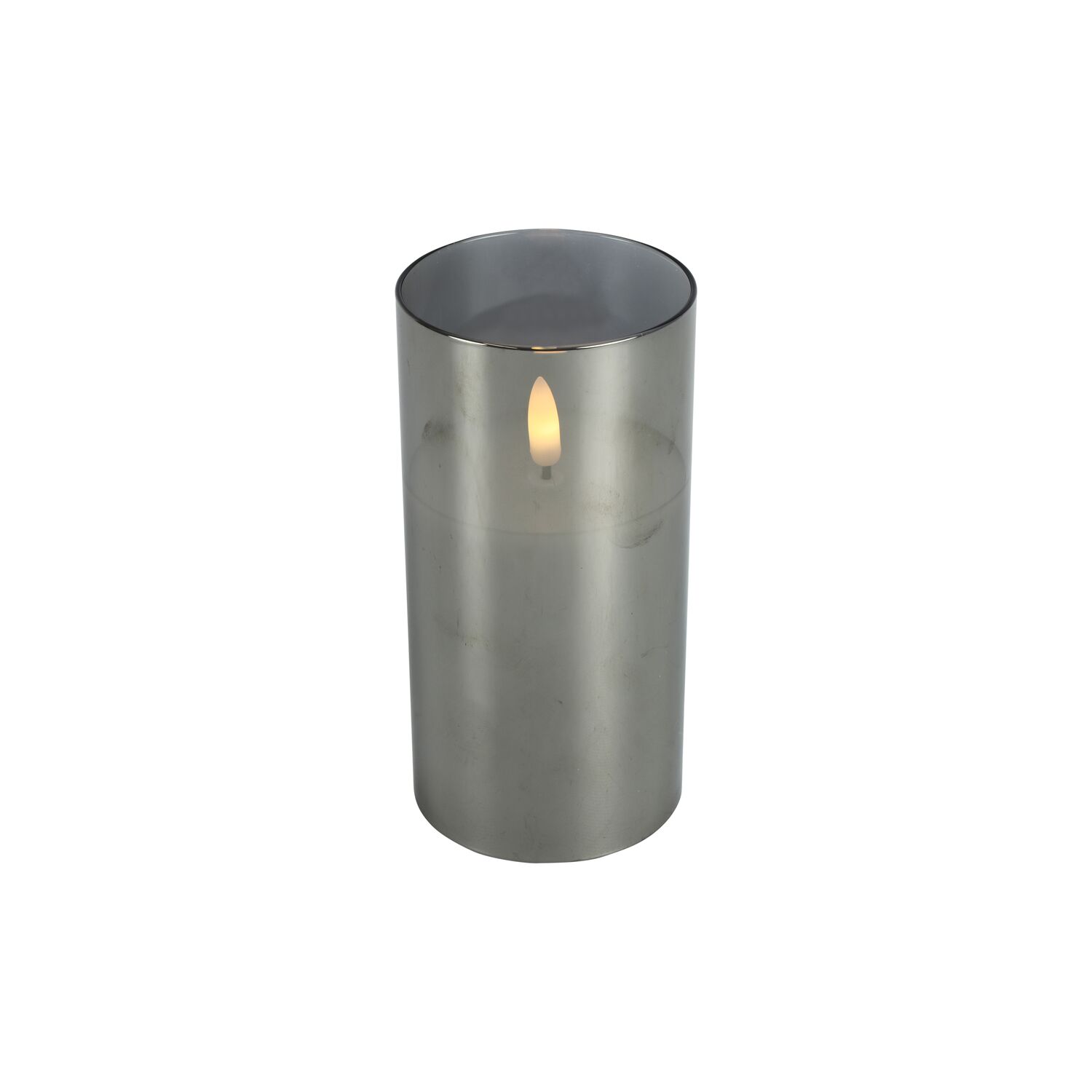 Kaars Caposele Led large grijs glas rond