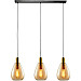 Hanglamp Felinio amber glas 3-lichts