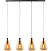 Hanglamp Felinio amber glas 4-lichts