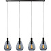 Hanglamp Felinio smoke glas 4-lichts
