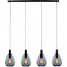 Hanglamp Felinio smoke glas 4-lichts