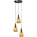 Hanglamp Felinio amber glas 3-lichts rond
