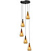 Hanglamp Felinio amber glas 5-lichts rond