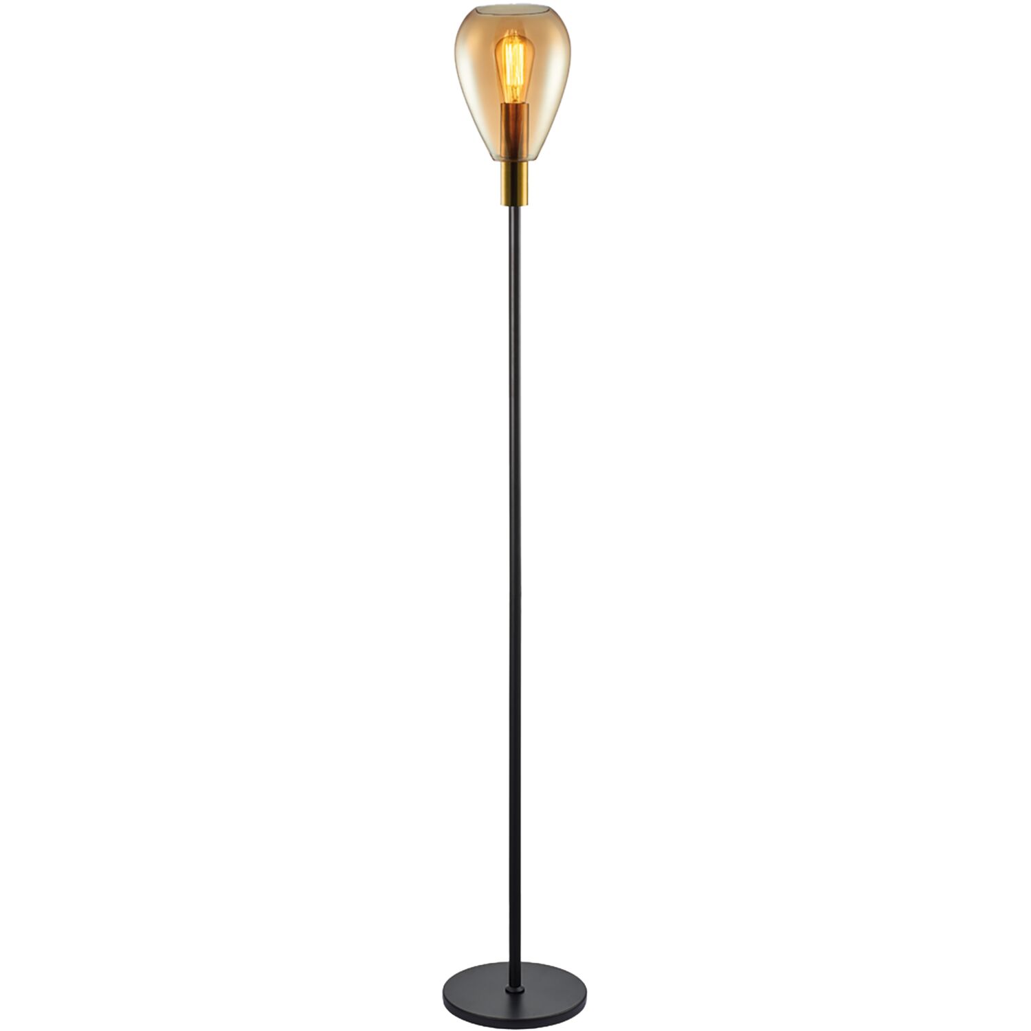 Vloerlamp Felinio amber glas 1-lichts