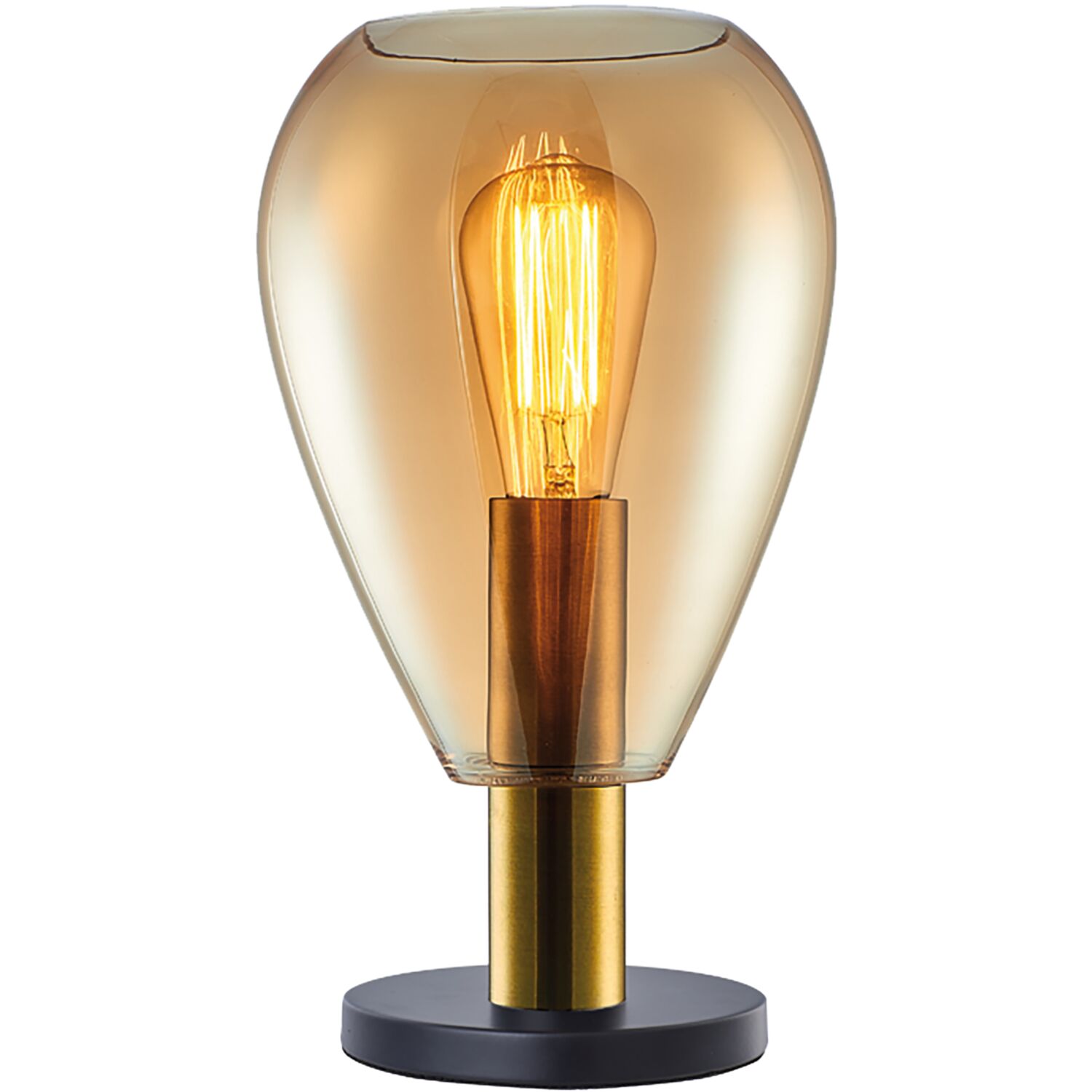Tafellamp Felinio amber glas 1-lichts