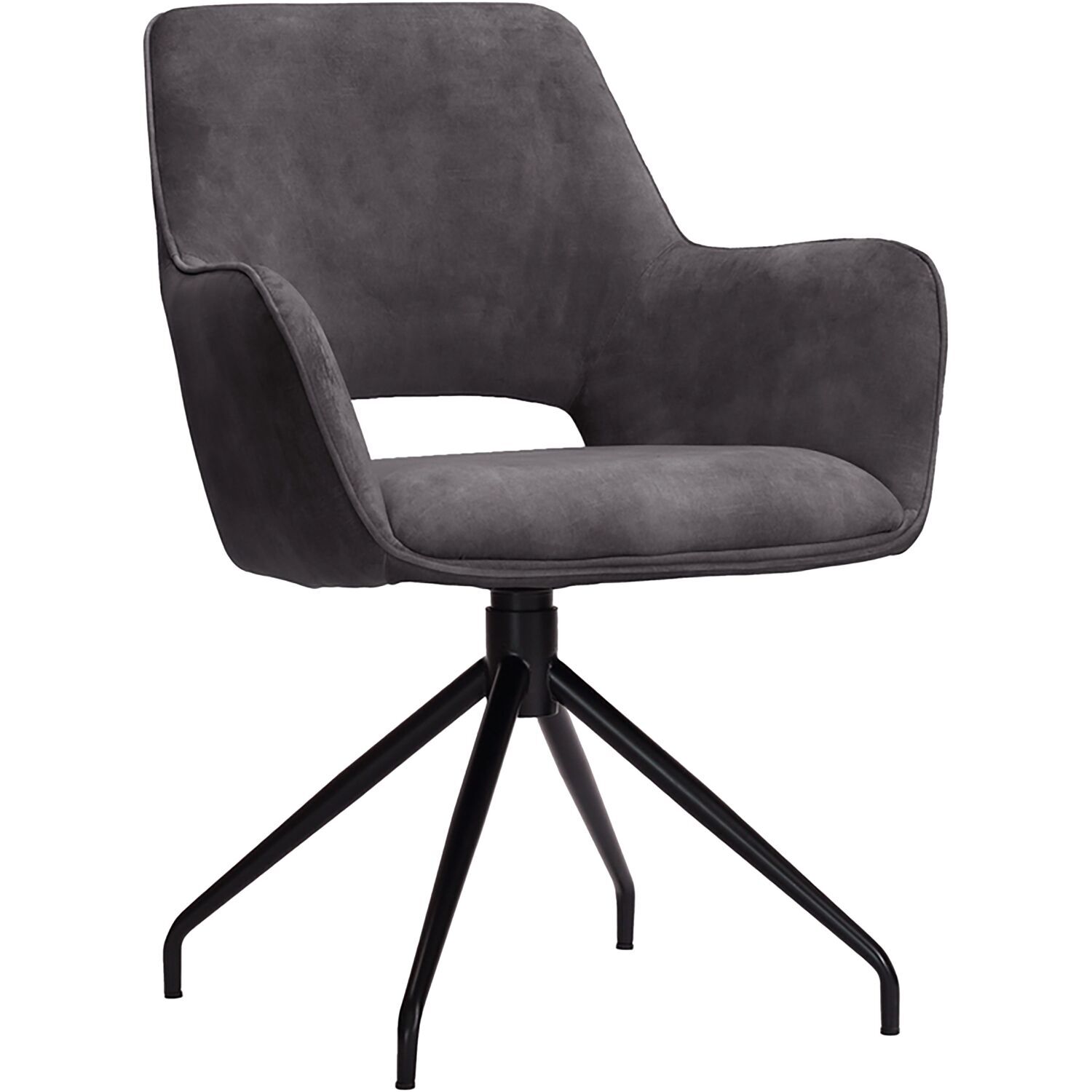 Armstoel Buco velvet donkergrijs