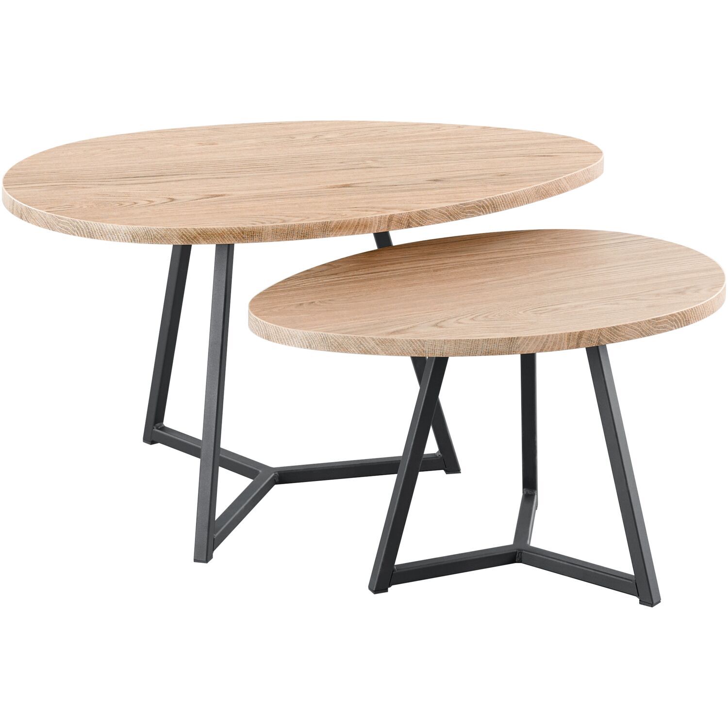 Salontafel Locarnio set van 2 misty oak