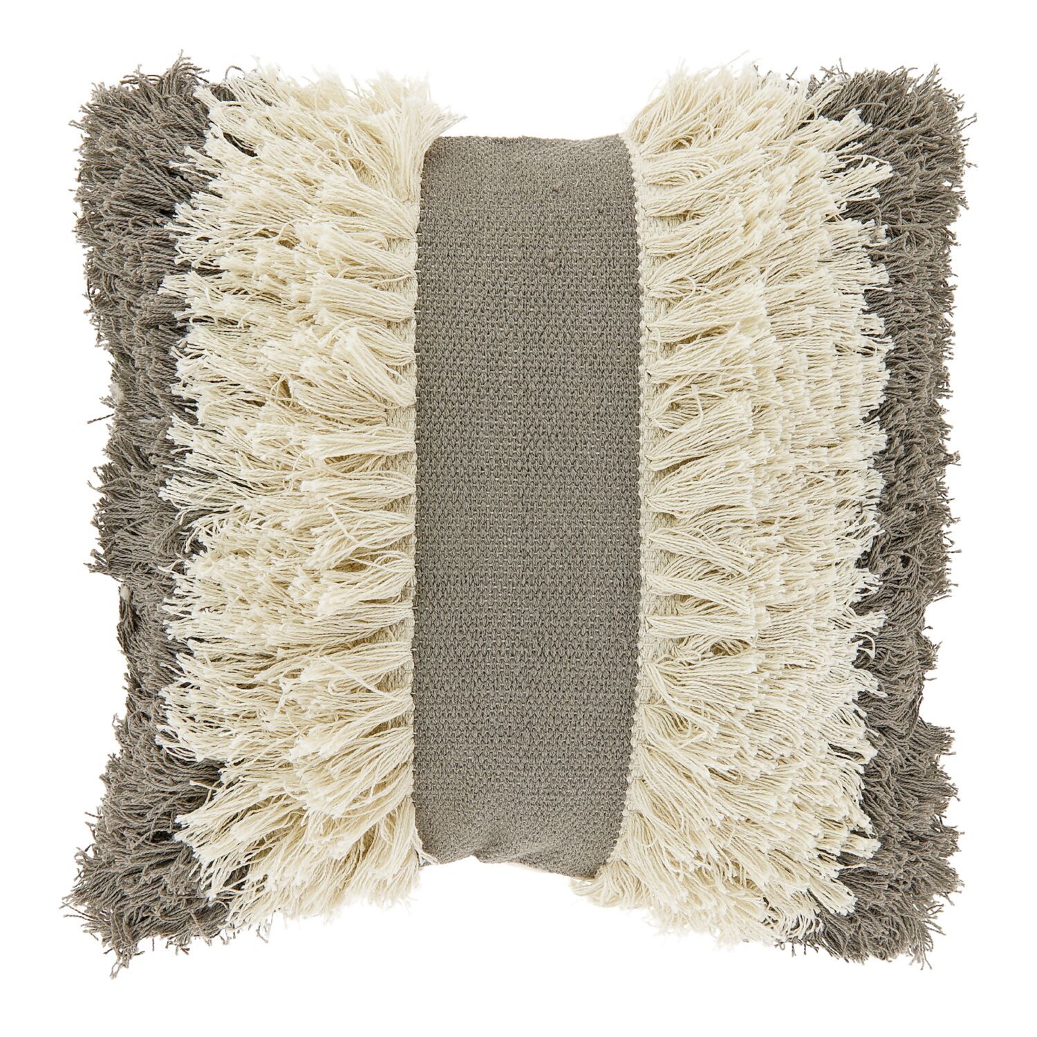 Sierkussen Antrona 45x45cm taupe kwasten