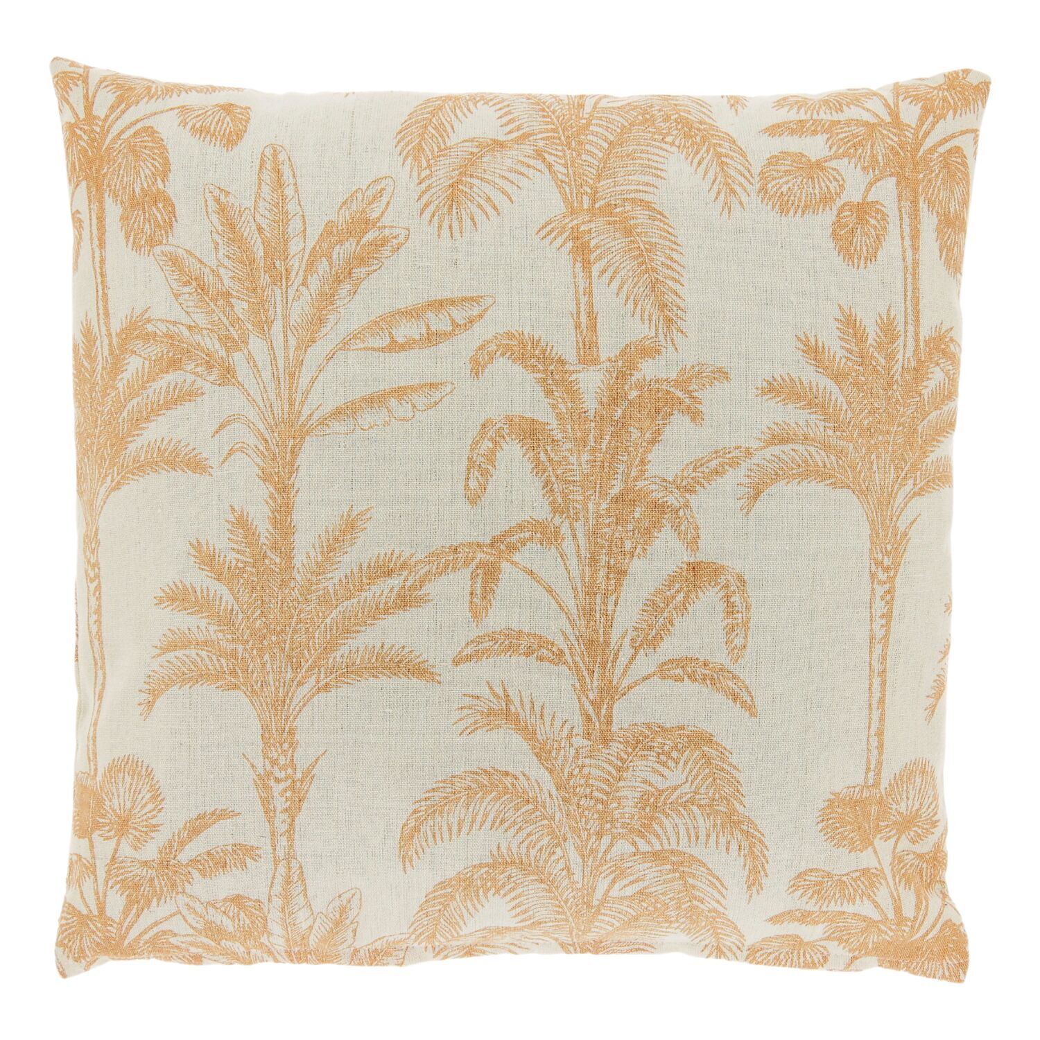 Sierkussen Canosa oranje met palmboom print