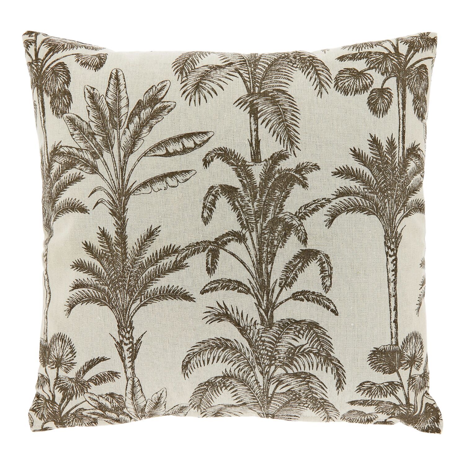 Sierkussen Canosa taupe met palmboom print
