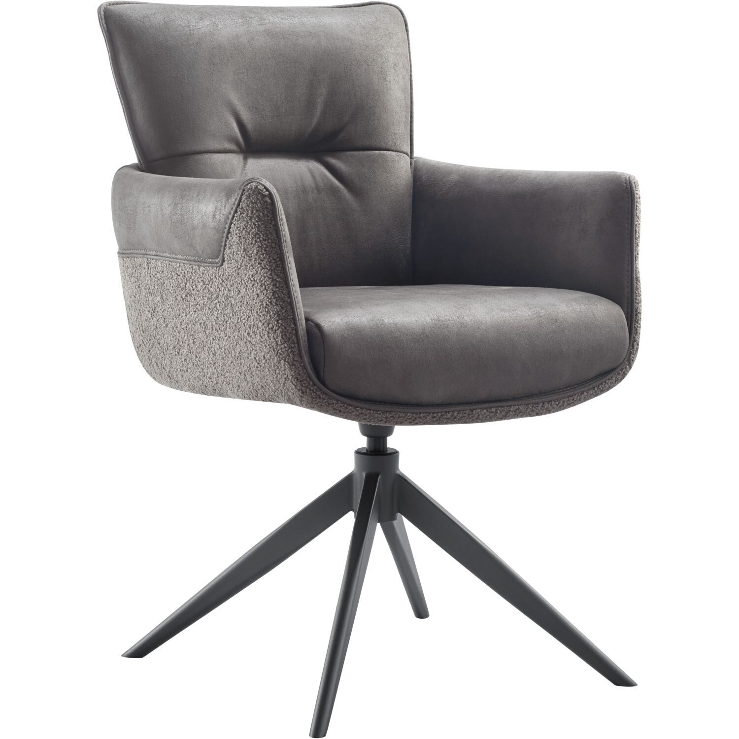 Armstoel Mirandola microleder antraciet