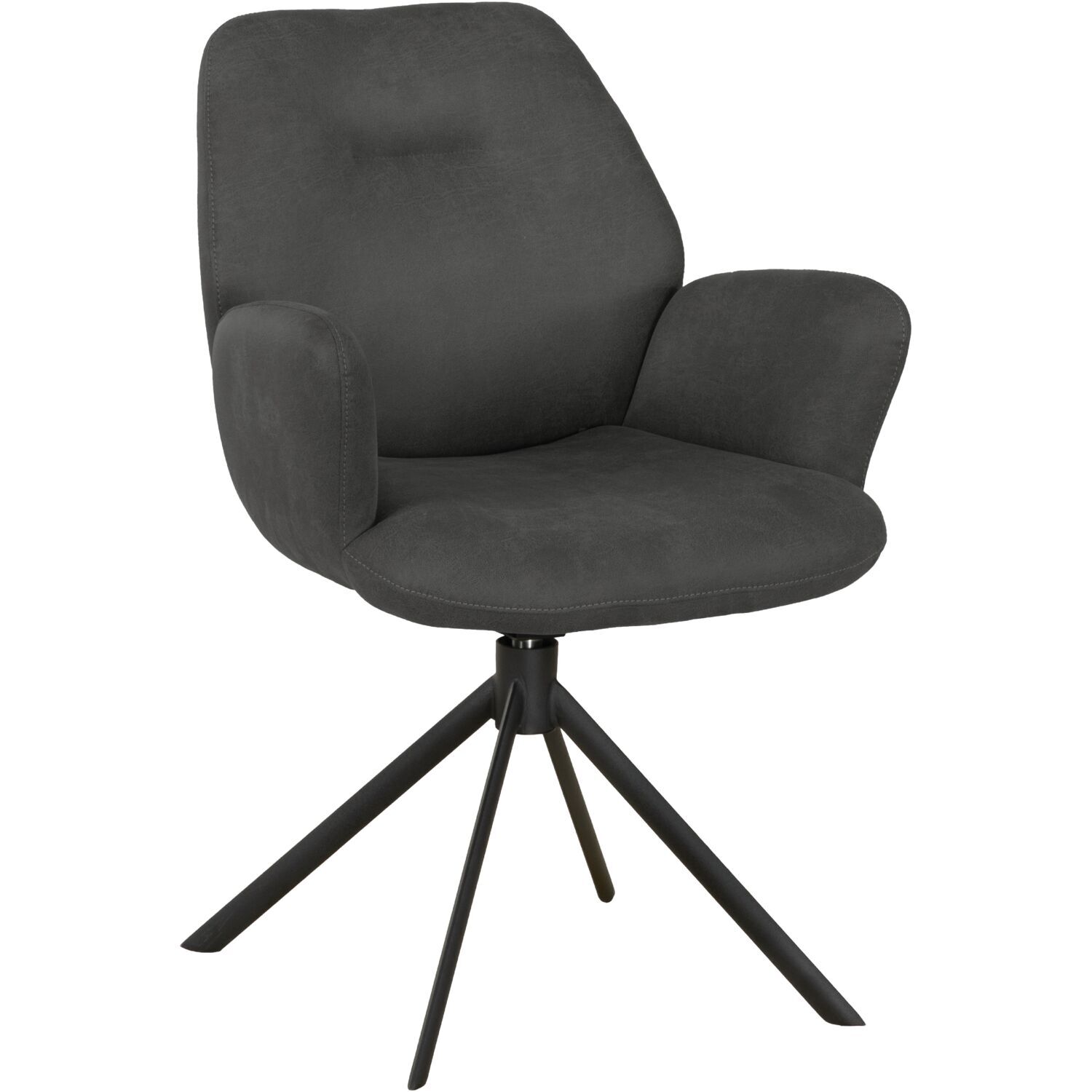 Armstoel Loranzo draaibaar microvezel antraciet