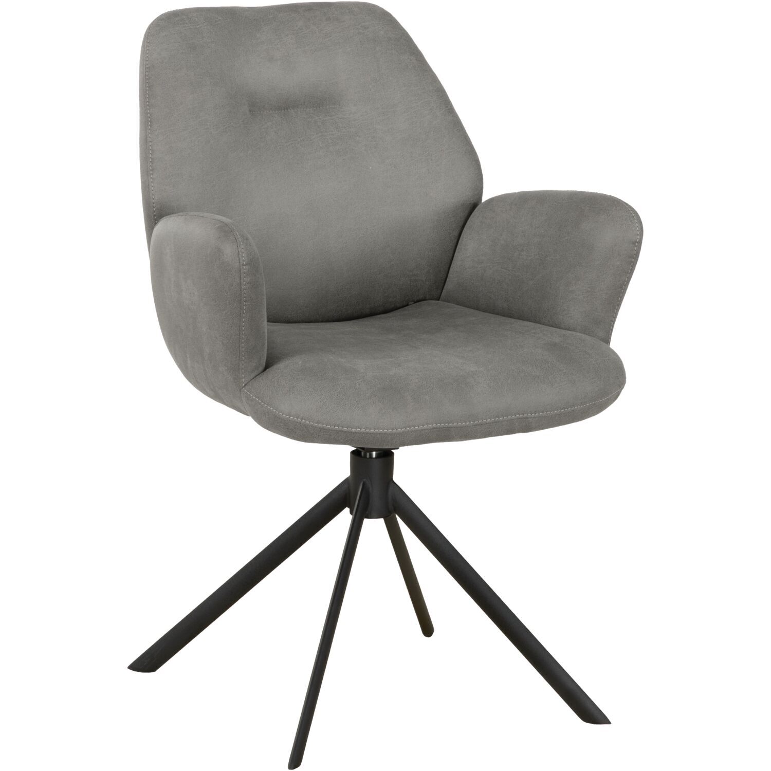 Armstoel Loranzo draaibaar microvezel grijs