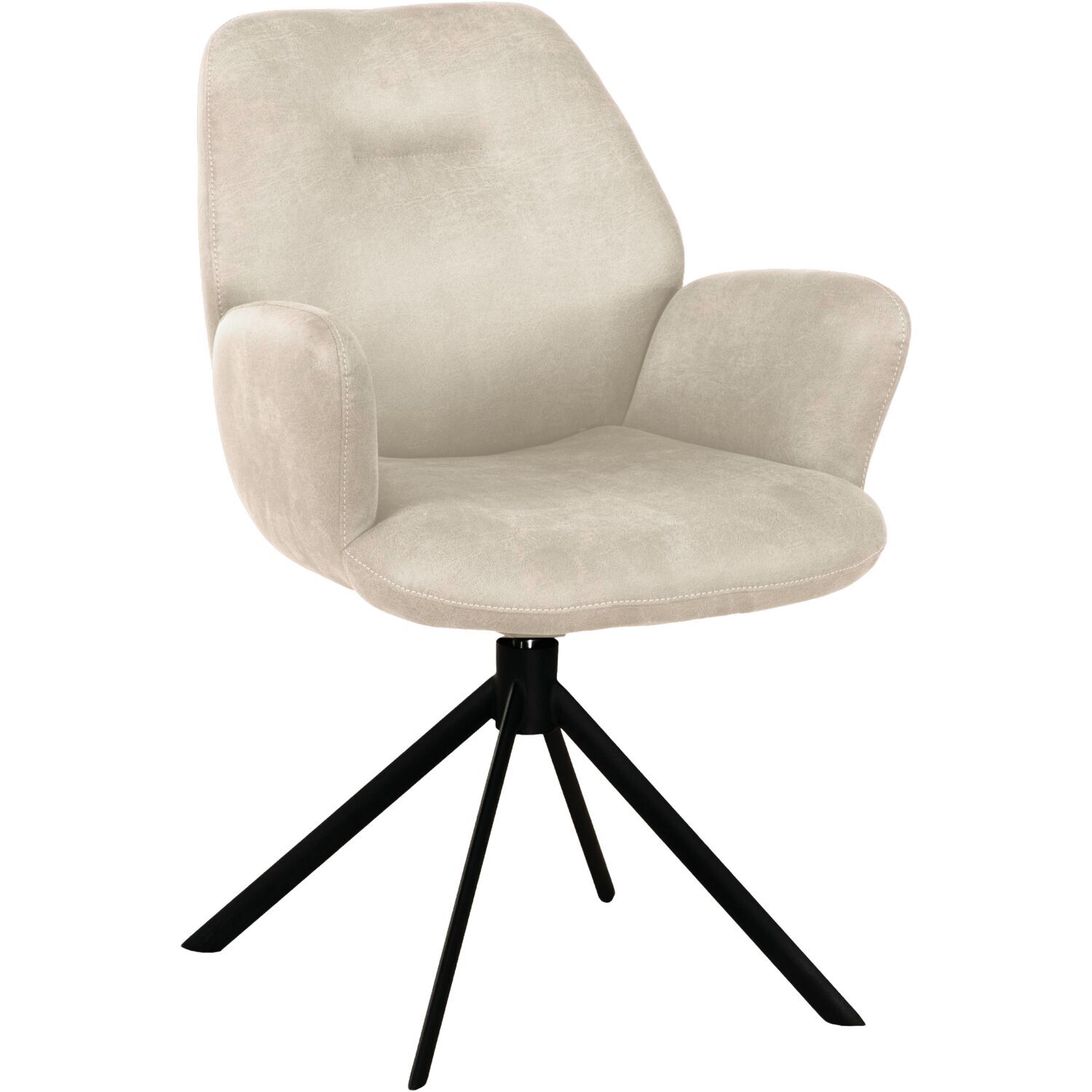 Armstoel Loranzo draaibaar microvezel beige