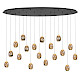 Hanglamp Golden Egg 18-lichts Ovaal