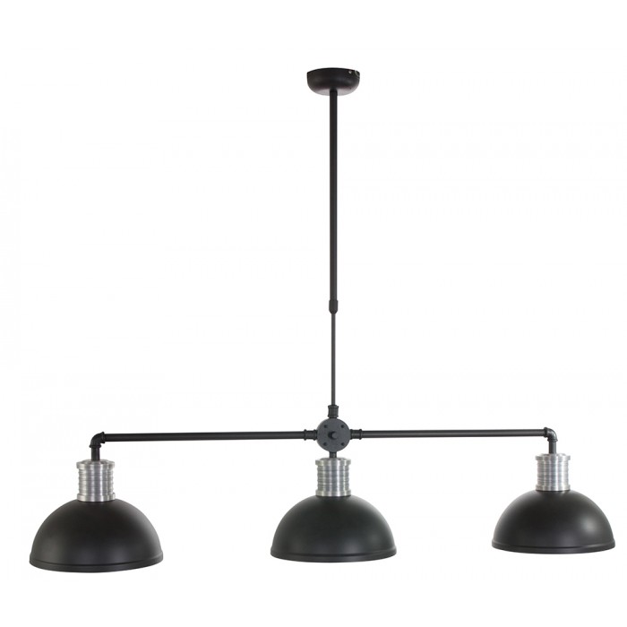 Hanglamp Industrieel Brooklyn Trio Zwart