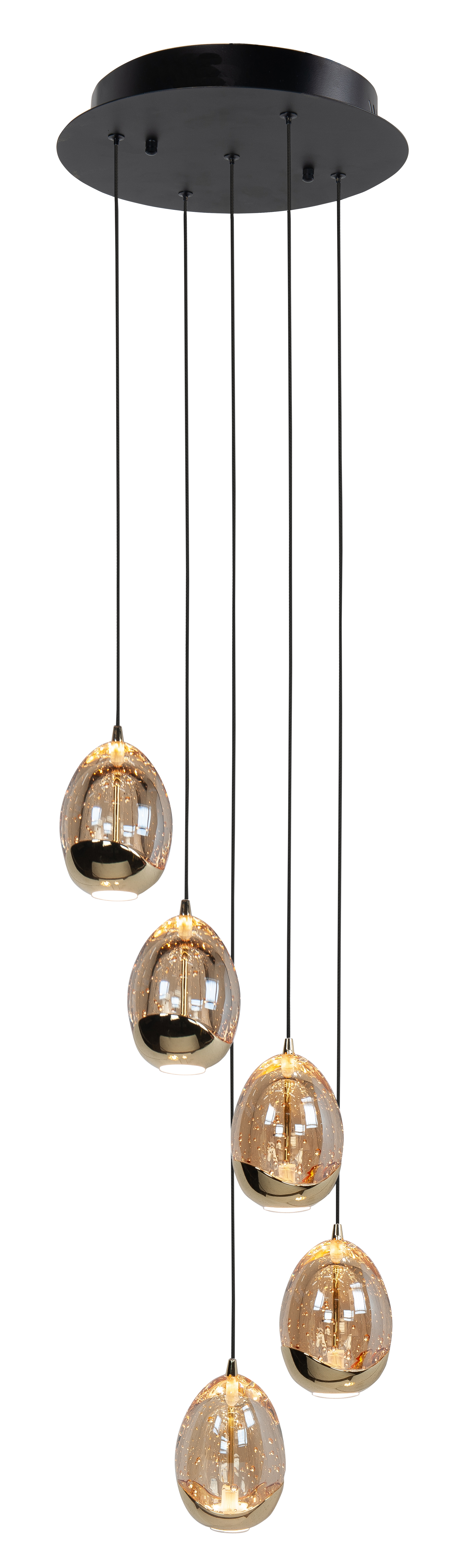 Hanglamp Golden Egg 5-lichts Rond