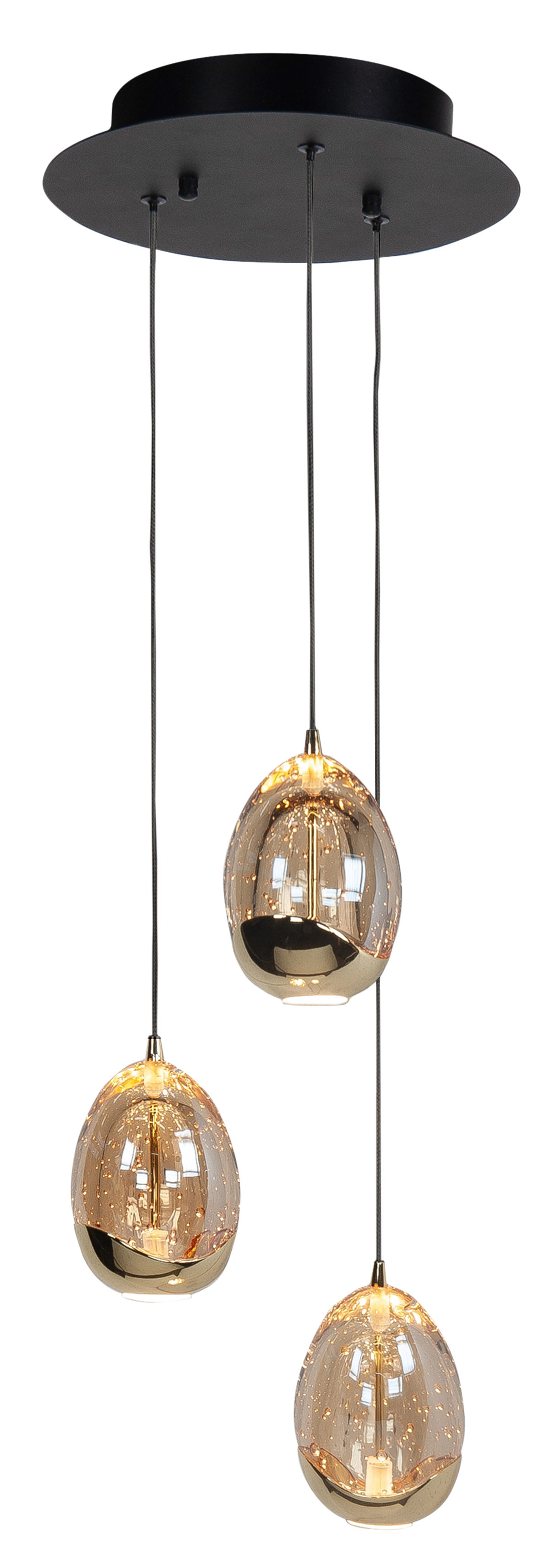 Hanglamp Golden Egg 3-lichts Rond