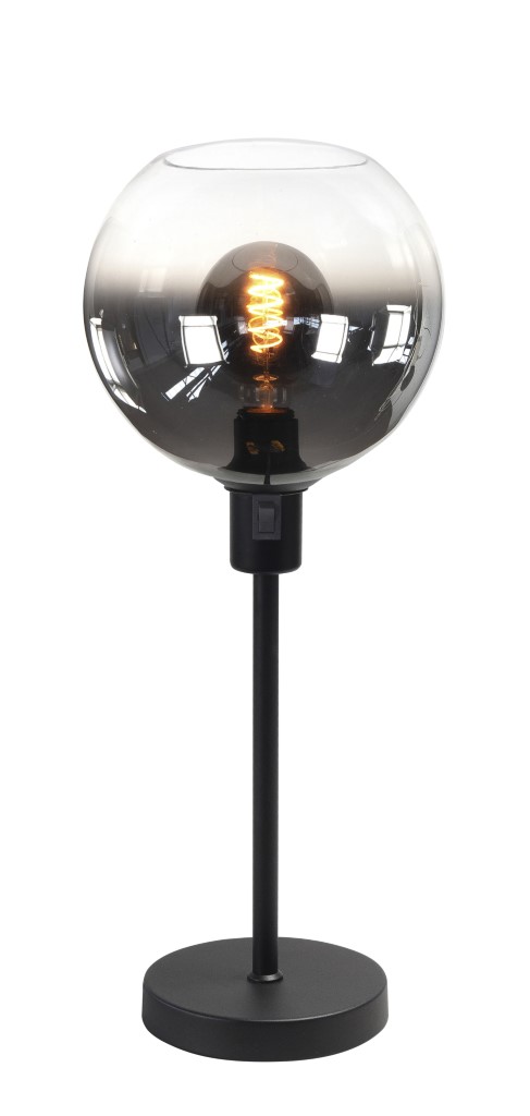 Tafellamp met smoke/helder glas en een dimmer