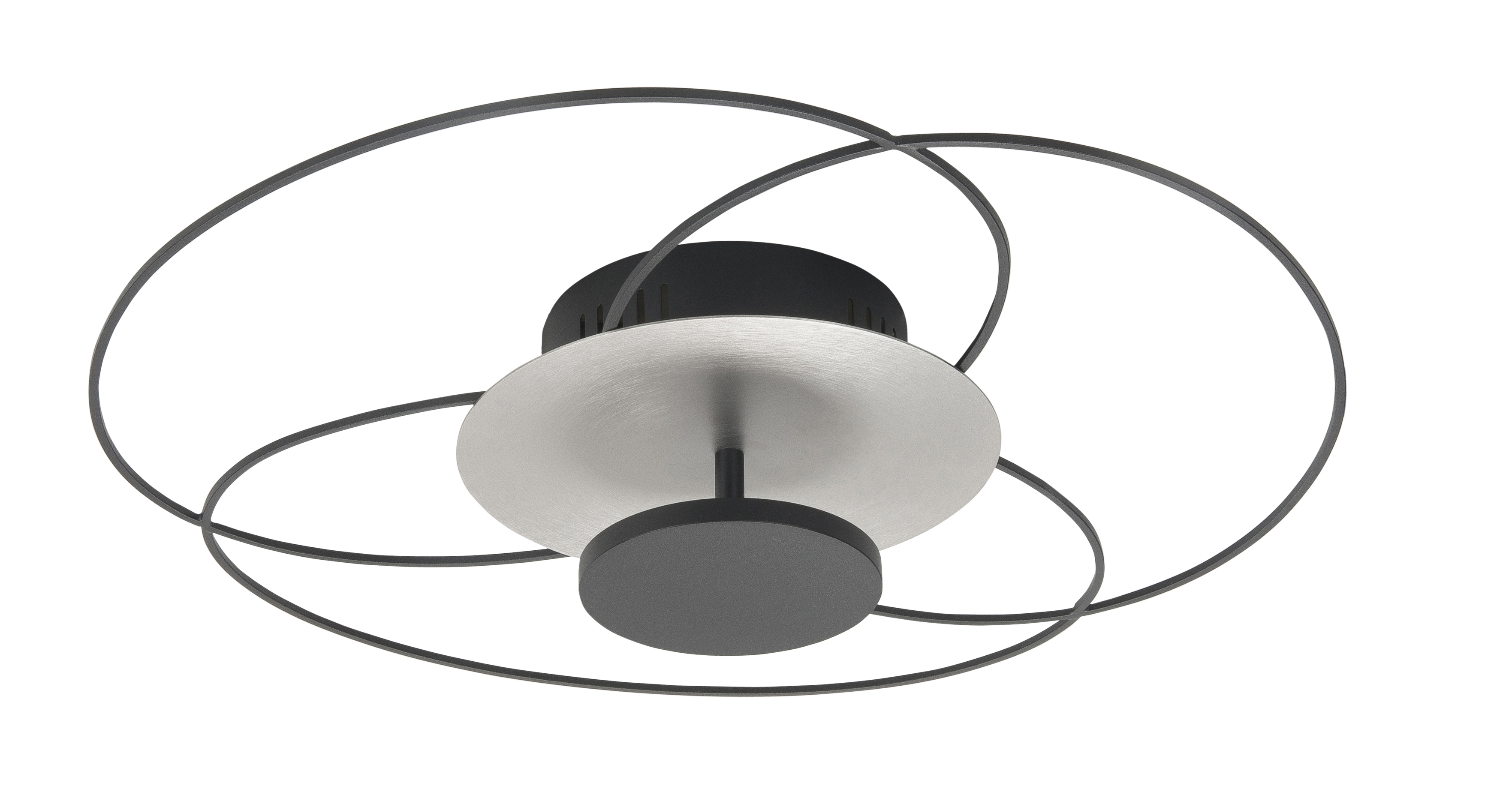 Plafondlamp Fiore cirkels zwart rvs