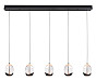 Clear Egg 5 lichts hanglamp met zwarte accenten -110 cm