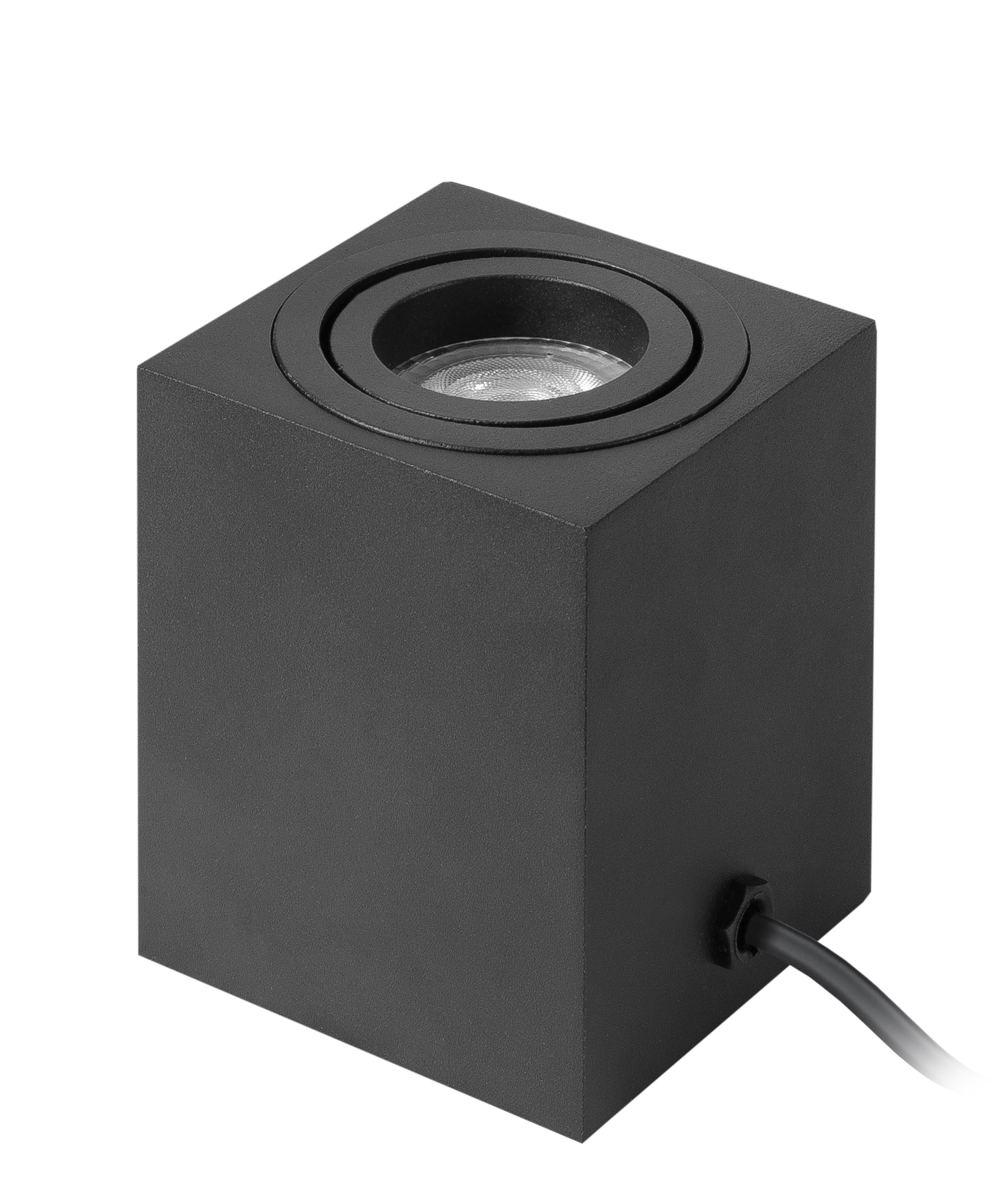 Strakke spot vierkant zwart-8cm