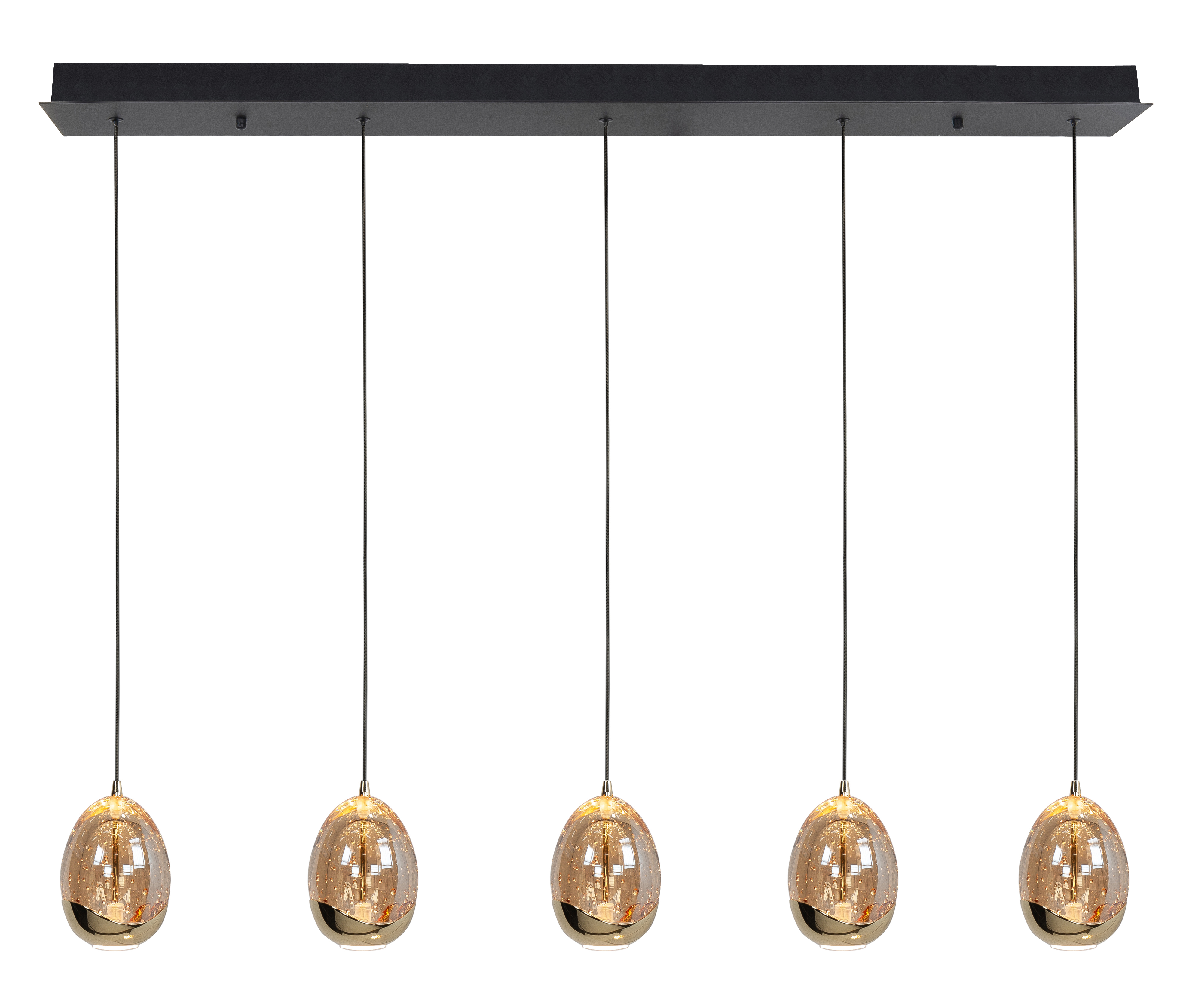 Hanglamp Golden Egg 5-lichts Recht