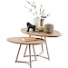 Salontafelset Locarnio 40x61 en 52x80 cm organisch misty oak